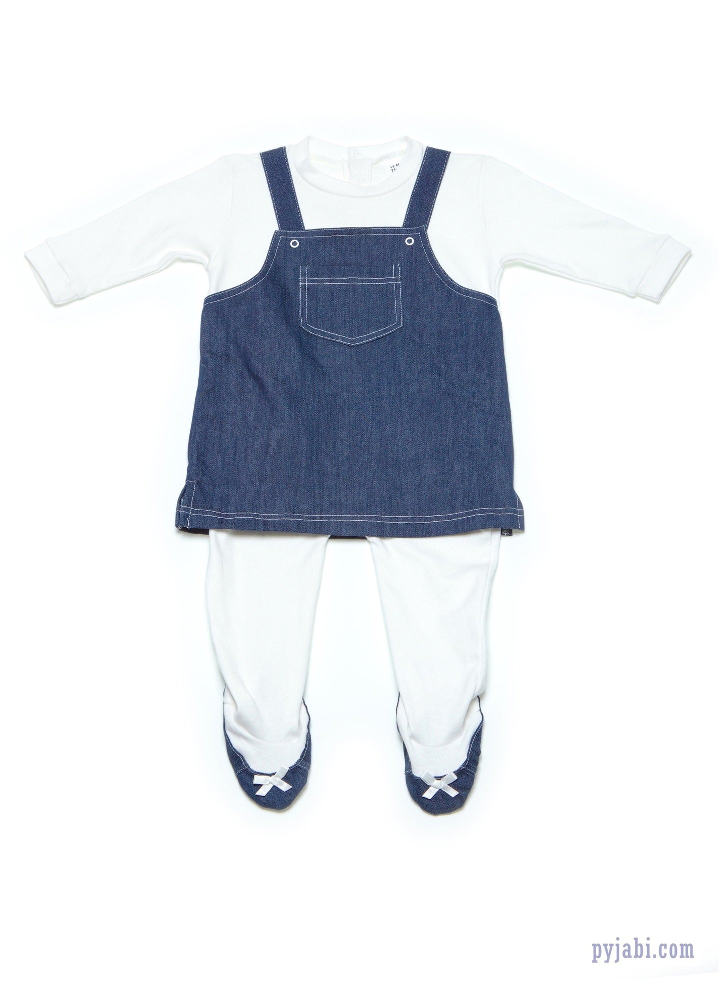 Ensemble 3 pièces 100% coton bio - robe-veste-bonnet