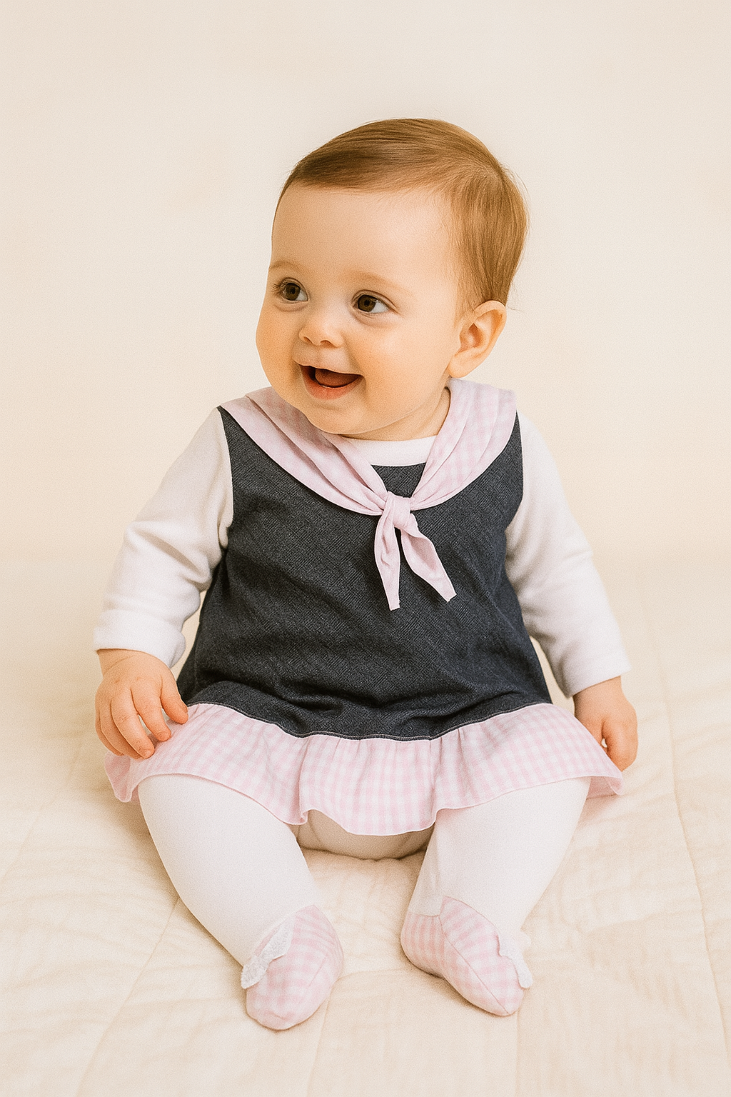 🇫🇷Robe en jean-ballerines vichy Pyjabi