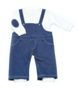 Ensemble 3 pièces 100% coton bio - salopette-veste-bonnet