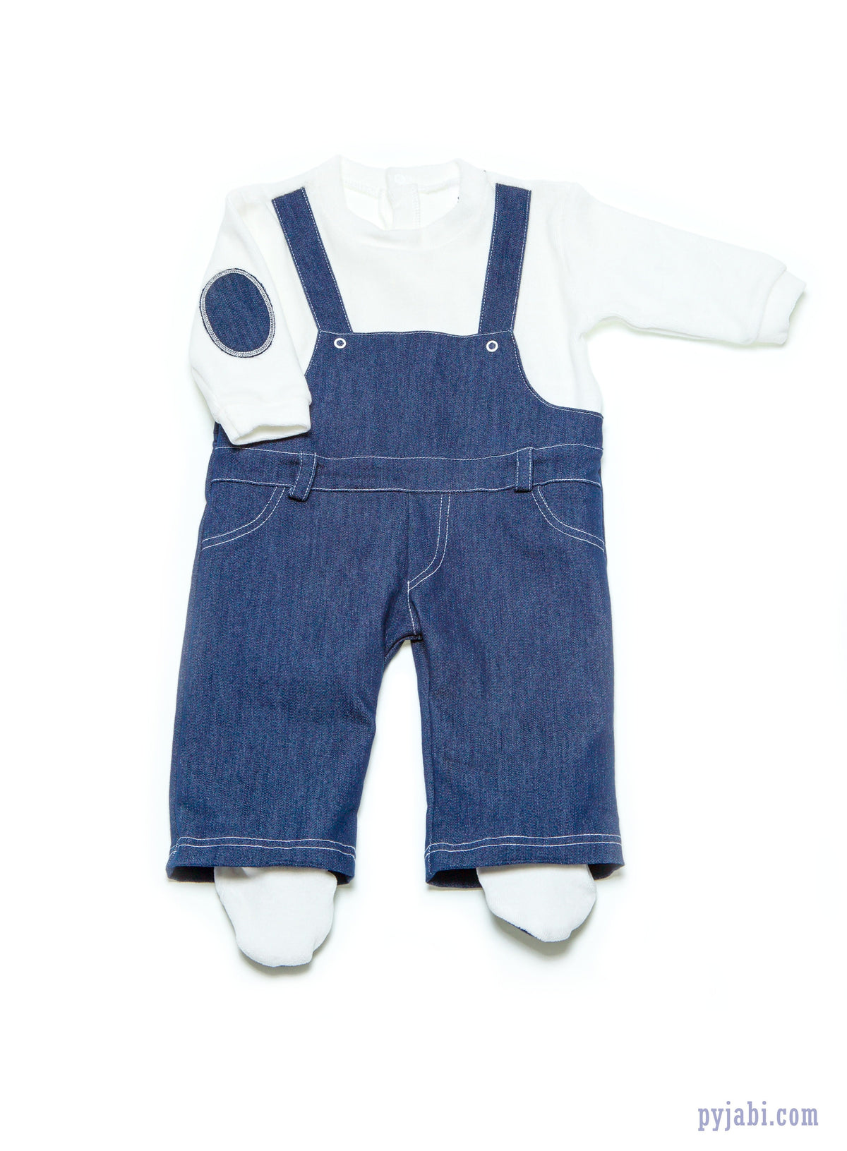 Ensemble 3 pièces 100% coton bio - salopette-veste-bonnet
